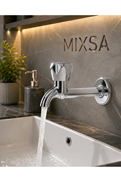 MİXSA Luxury Chrome Toilet Faucet-Garden Faucet Wall-Mounted Long Faucet Prem...