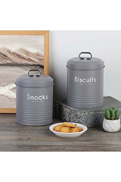 Danube Home Gravitas 2-Piece Metal Storage Jar Set – Durable & Stylish Storag...