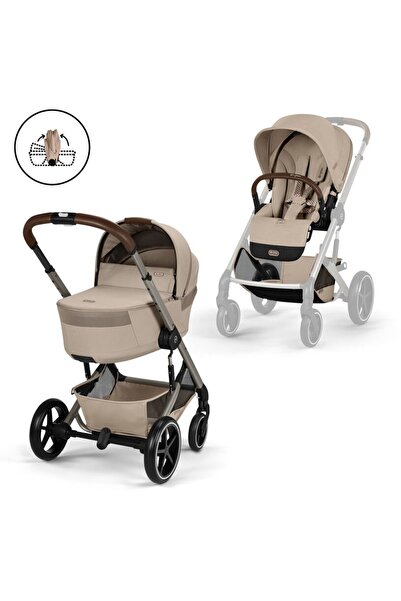 Cybex Μάλιος Σ Λουξ με Πτυσσόμενο Κρεβάτι |   Καρότσι 2-σε-1 Αμυγδαλί Μπεζ