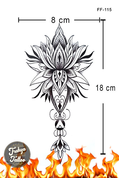 Trakya Tattoo 1-2 Hafta Kalıcı Yarım Kol Lotus Kadın Sırt Bacak Geçici Dövme ...