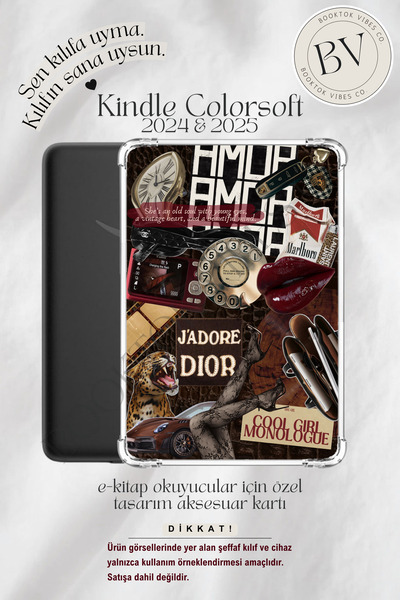 BookTok Vibes Co. Jadore Sticker Kolaj Temalı Insert - Kindle ve Kobo E-Kitap...