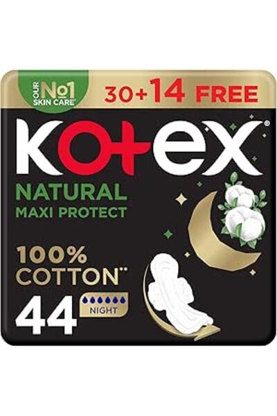 Kotex NATURAL MAXI PROTECT PADS NIGHT 44'S:0055