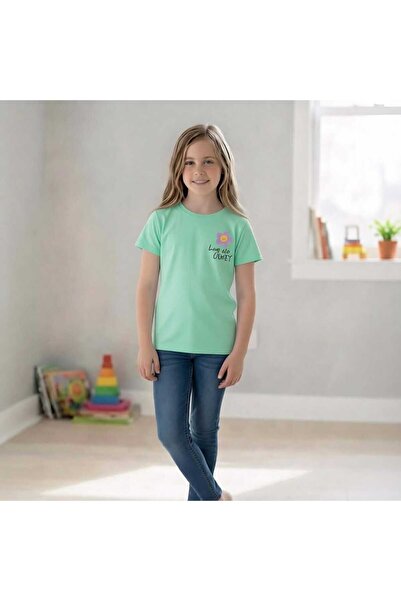 difa kids Girl's Basic T-Shirt Short Sleeve Crew Neck