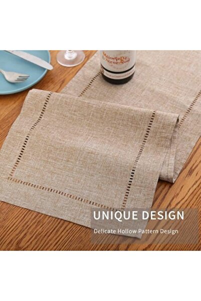 Yıldızan Msa Shop Aputue Tablecloth, 13 X 72 Inch Brown, Decorative Farmhouse...