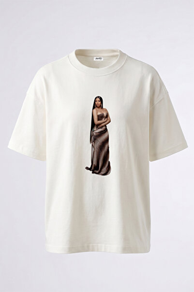 Anetos Cardi B_17 Design Printed Unisex Oversize Fit White Tshirt