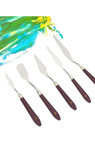 Yıldızan Nry Shop Palette Knife 5 Piece Stainless Steel Spatula Set, for Clay...