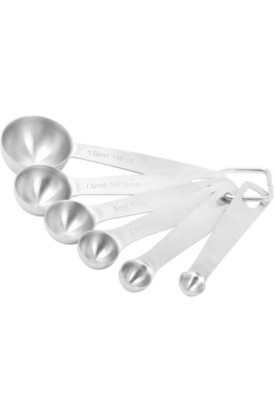 The Bros 6 Pcs Stainless Steel Measuring Spoon Set – Ergonomic Design, Dishwa...