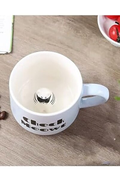 Yıldızan Sna Shop 3D Cat Figured Porcelain Mug – Design with Fun Writings and...