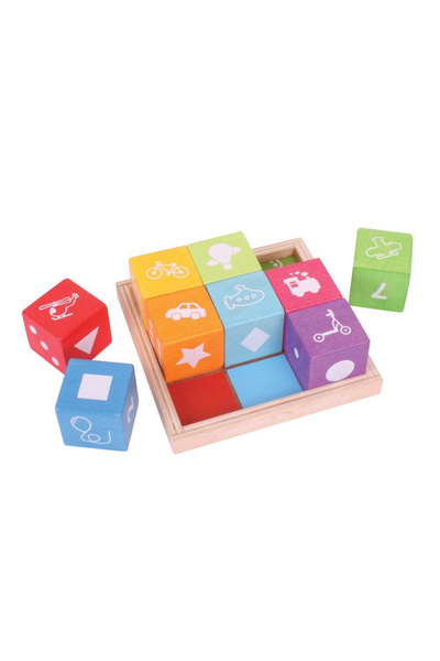 BIGJIGS Toys Ξύλινοι κύβοι με εικόνες