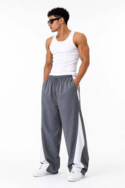 RE7EDİ Baggy Parachute Fabric Stopper Cuff Sweatpants Gray
