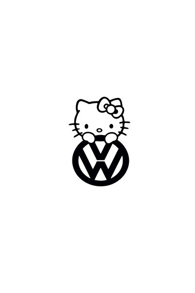 Amo-Stickers Стикер Volkswagen Kitty 2 30см Сребрист