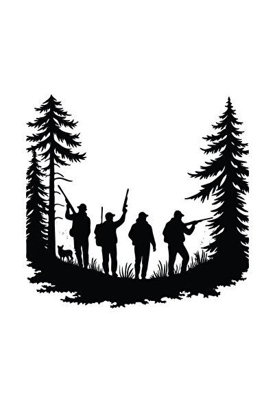 Amo-Stickers Sticker Auto Vanatoare Hunter 3 30cm Gri inchis