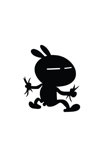 Amo-Stickers Стикер за кола Зайче 30см Сребрист