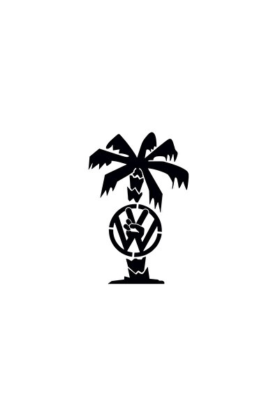 Amo-Stickers Sticker Volkswagen Exotic Palm 30cm Alb