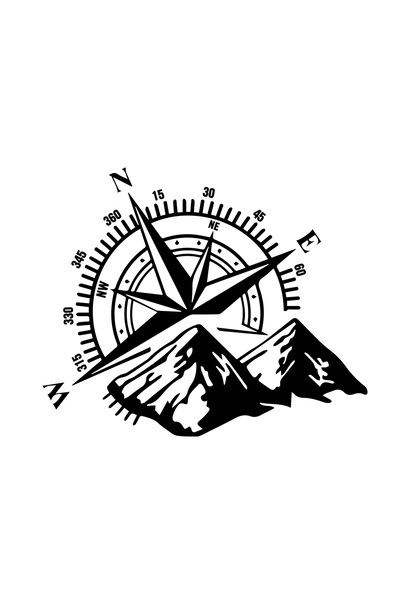 Amo-Stickers Стикер за кола Компас NSWE 40см Червен