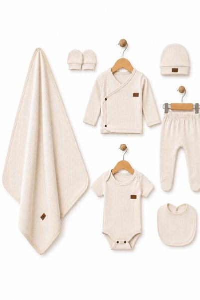 minova baby Organic Cotton Newborn Hospital Discharge Set 7 Piece Baby Set