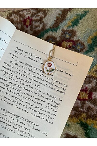 TekinAksesuar15 Gül Detaylı Kitap Ayracı | Zarif Metal Kitap Ayraç