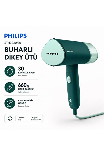 Philips Buharlı Dikey Ütü 1000W Güç 20 g/dk Sürekli Buhar 30 Saniyede Hazır