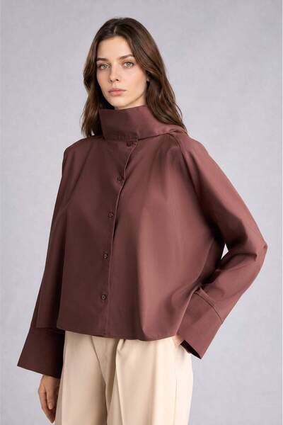 DeFacto Regular Fit Poplin Long Sleeve Tunic H8904Ax26Au