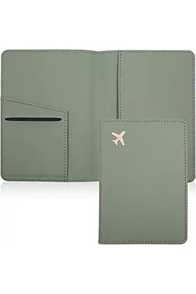 Arabest RFID Blocking Passport Holder, PU Leather Vaccine Card Travel Wallet ...