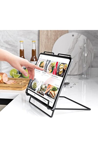 Arabest Foldable Tabletop Iron Book Stand, Multi-functional Cookbook Display ...