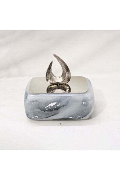 Danube Home Nourhan White Silver Trinket Jar 17x10x16.5cm Decorative Storage ...