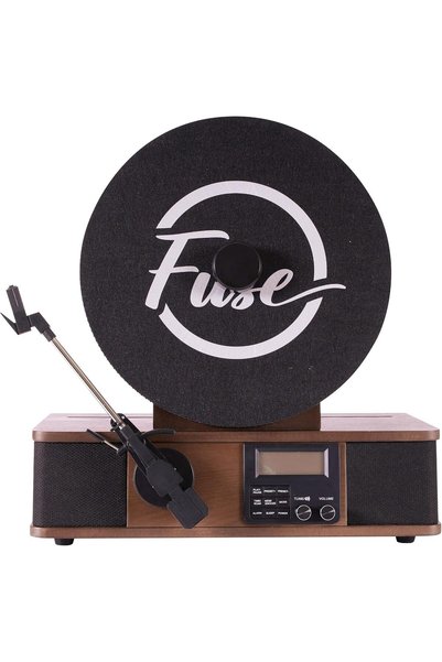 Fuse - WRAP Vertical Record Player With Bluetooth IN/OUT. FM Radio. And Built-In Album Cover Holder