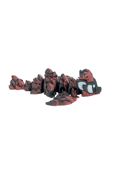 Eva Prints Mini Dragon de Lava, figurina articulata printata 3D in Romania, dragon decorativ, cadou original, jucarie articulata, colectie