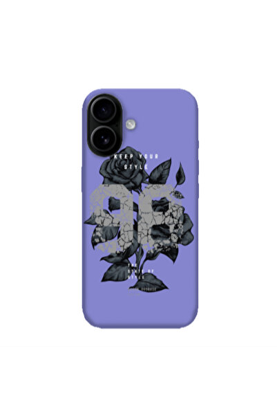 Other Apple Iphone 16 plus Flower 98 Purple Colored Silicone TPU Θήκη