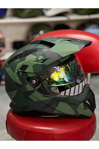 MTS prohelmet Enduro cross motosiklet kaskı ( renkli güneş vizörlü )