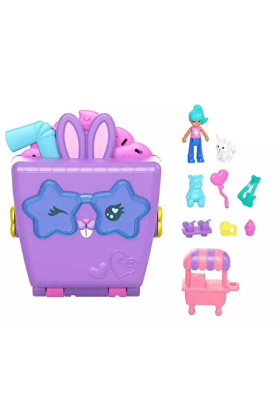 mattel Set Jucarii Interactive Polly Pocket, 1 papusa, 8 accesorii, multicolor