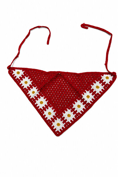 Jack Ferrero Heklana bandana sa crvenim tratinčicama za kosu i vrat