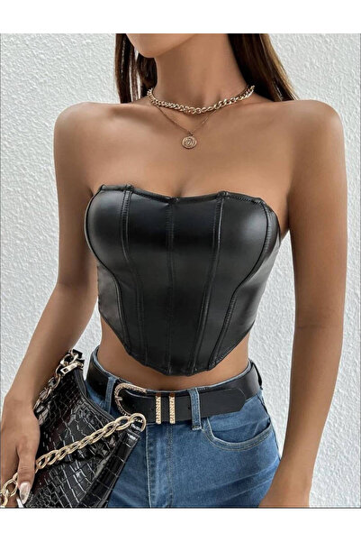 Woman's Fashion Γυναικείο Στράπλες Τοπ Κορσές Μαύρο