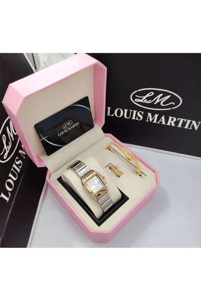 louis martin طقم نسائي ساعه لويس مارتن وسواره وخاتم