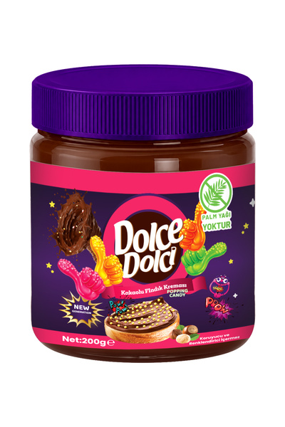 Dolce Dolci PATLAYAN ŞEKERLİ FINDIK KREMASI 200 GR