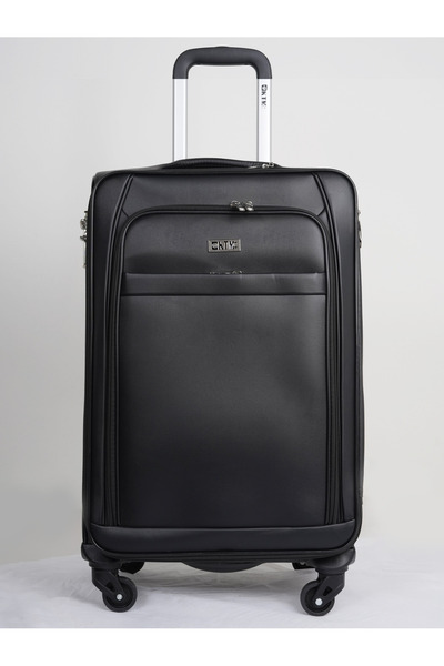 KTMC Medium Leather Luggage Lightweight Trolley Bag with 4 Spinner Wheels and...
