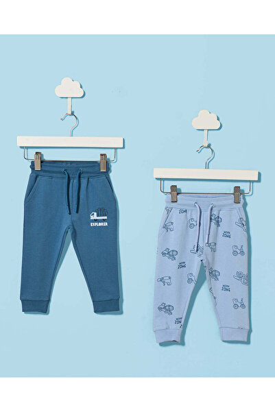 REDTAG Infant Boys Blue Active Pants Pack Of 2