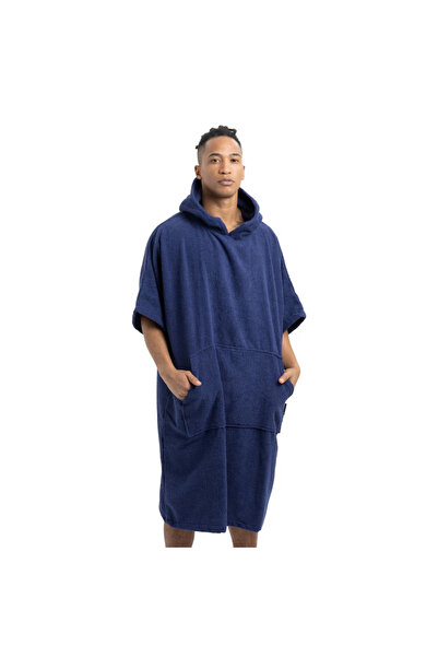 Homelevel Poncho de baie unisex, L-XL, Albastru, Bumbac organic, 54881.17.20
