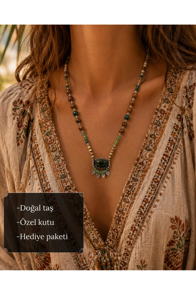 HER ŞEY NOTA www.herseynota.com Elaris Bohemian Natural Stone Leaf Figured Ha...