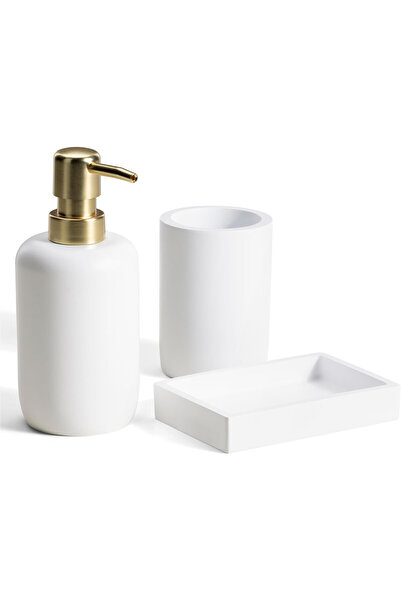 Navaris Set de accesorii pentru baie, 3 piese, dozator de săpun lichid 305 ml...