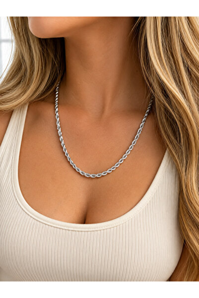 whiteandpurpledesign سلسلة حبل من الفولاذ 316L بطول 60 سم