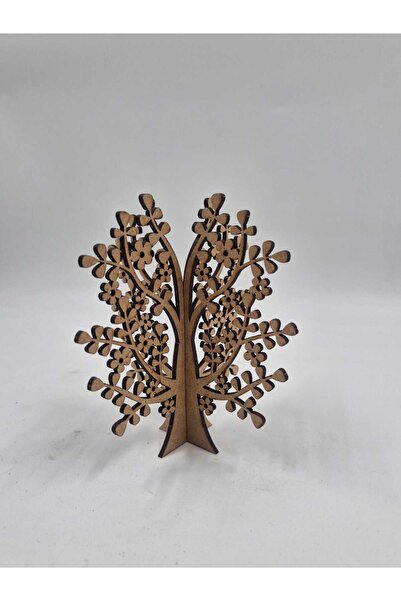 Mu Art Ahşap Dekoratif 3D Tasarım Ağaç Figürü - 13.5 cm - Ham MDF - Masaüstü ...