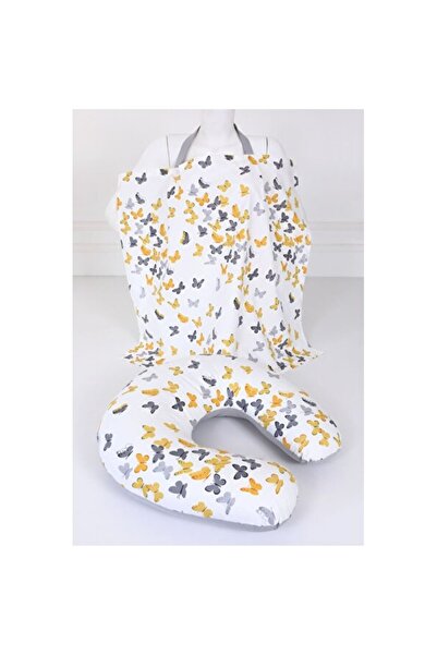 Empressco Comfortable Breastfeeding Pillow and Bib Set, Cotton Fabric, Yellow...