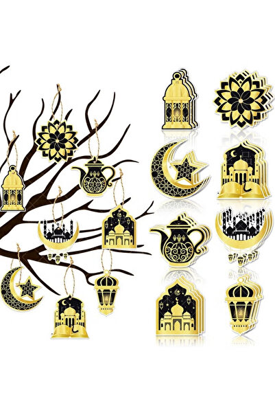 GGEROU 2 Pack Ramadan Eid Mubarak Decorations,16 pcs Ramadan Hanging Ornament...