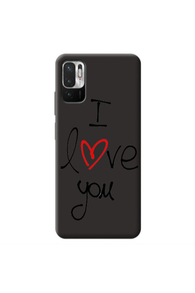 Other Xiaomi Redmi Note 10 Pro 5G i love you Black Colored Silicone TPU Θήκη