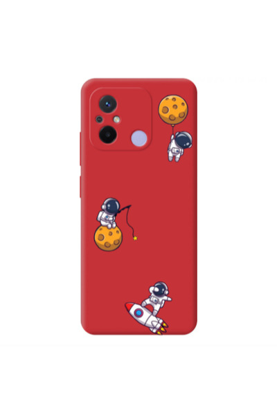 Other Xiaomi Redmi 12C Cute astronauts Red Colored Silicone TPU Θήκη