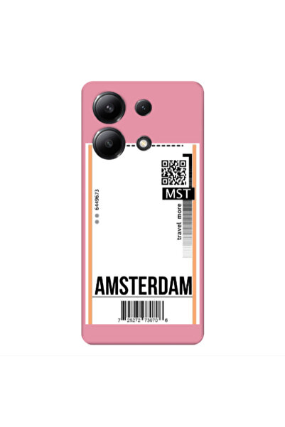Other Xiaomi Redmi Note 13 4G Amsterdam Travel More Pink Colored Silicone TPU...