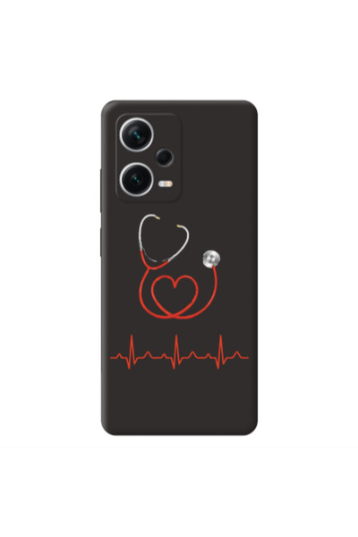Other Xiaomi Poco X5 Stethoscope Black Colored Silicone TPU Θήκη