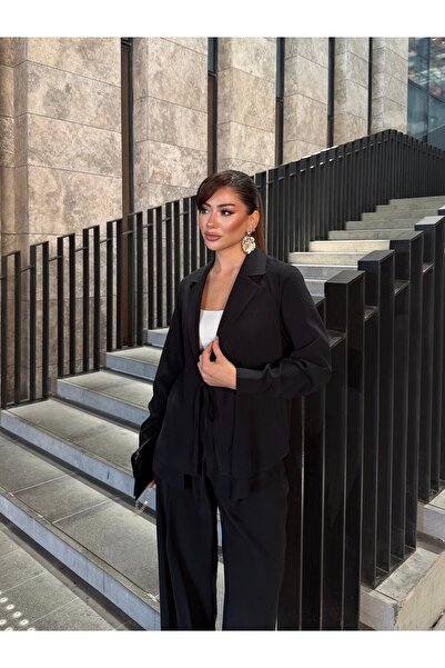 LOVELF Bağcıklı Astarsız Modal Takım Siyah