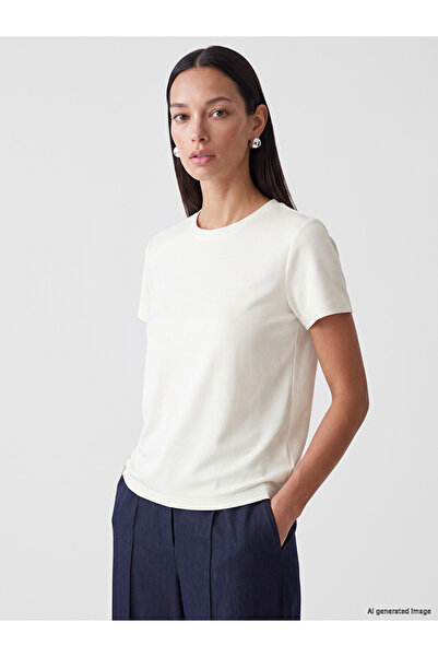 LC Waikiki Lcw Everyday White Crew Neck Soft Touch Women's T-Shirt